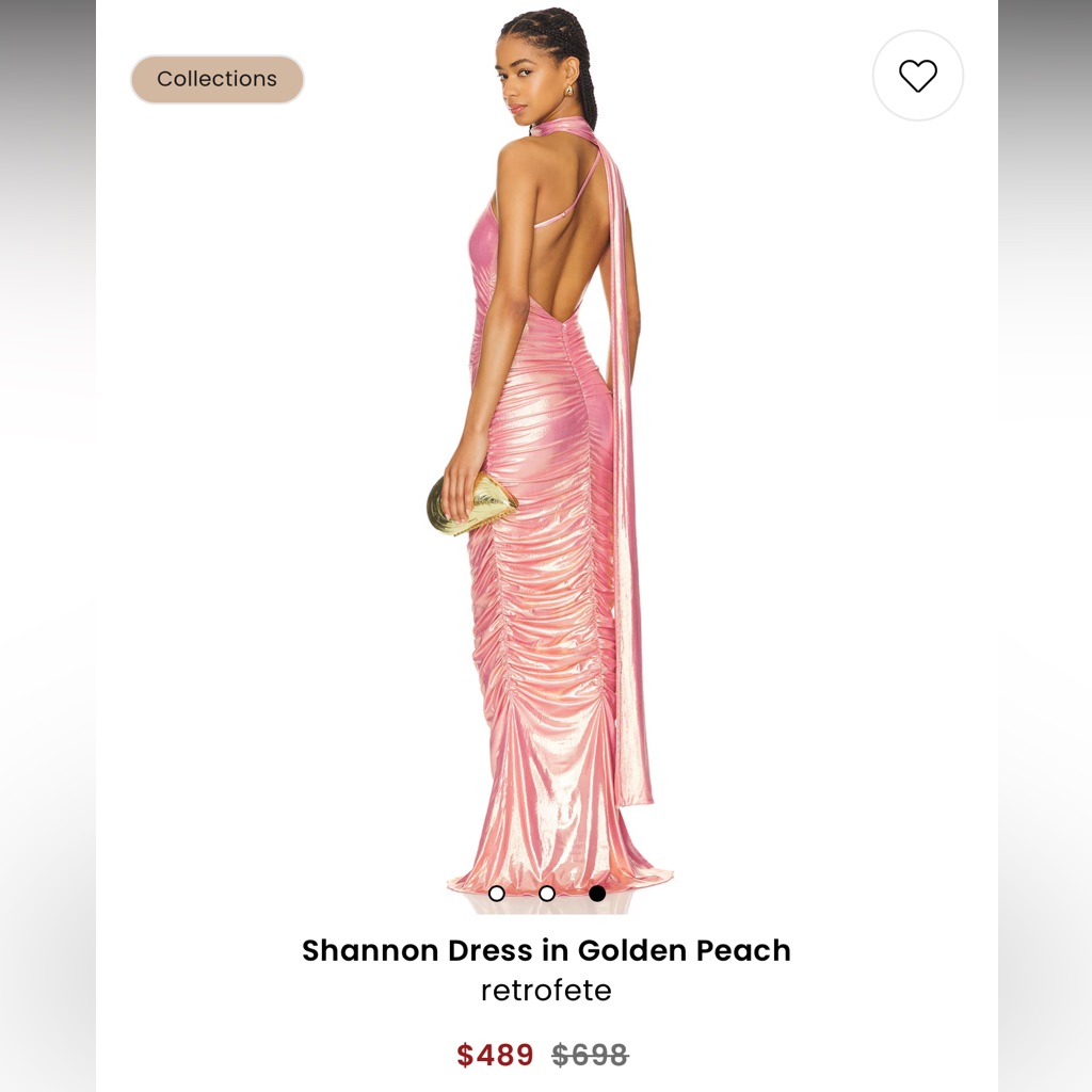 Retrofete Shannon Dress In Golden Peach
